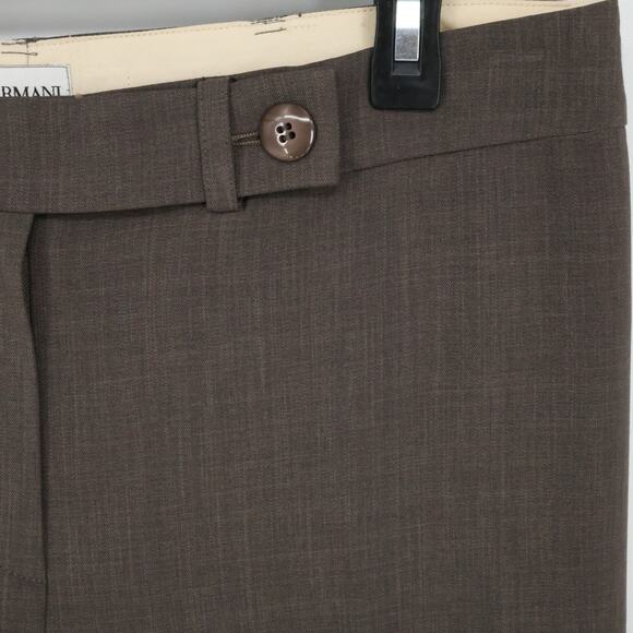 Armani Collezioni Dress Pants Womens 8 Brown Wool Straight Leg Career Academia - Picture 6 of 10